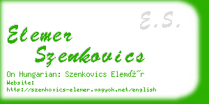 elemer szenkovics business card